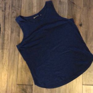 Athleta Navy blue tank with cut out back.